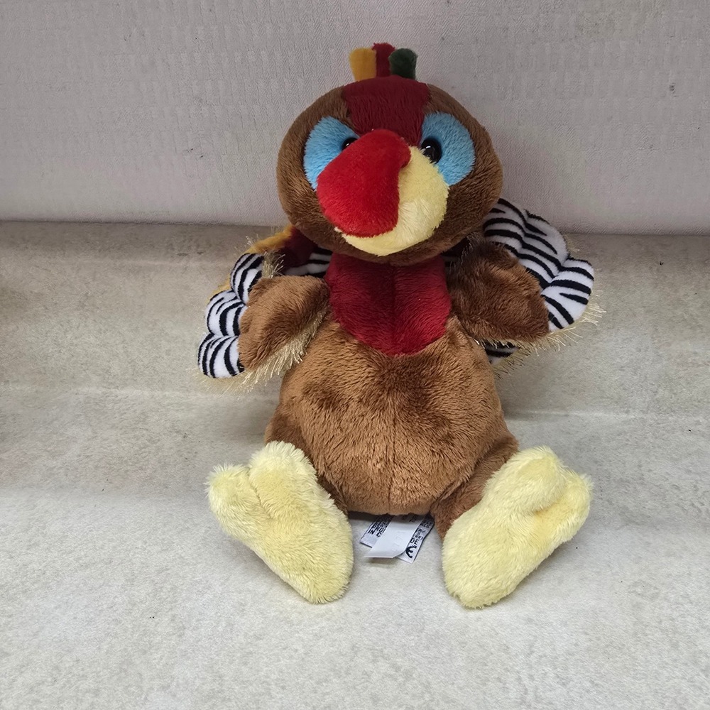 Ganz Webkinz Turkey Plush Stuffed Animal Retired Brown Multi Color Tinsel W Logo